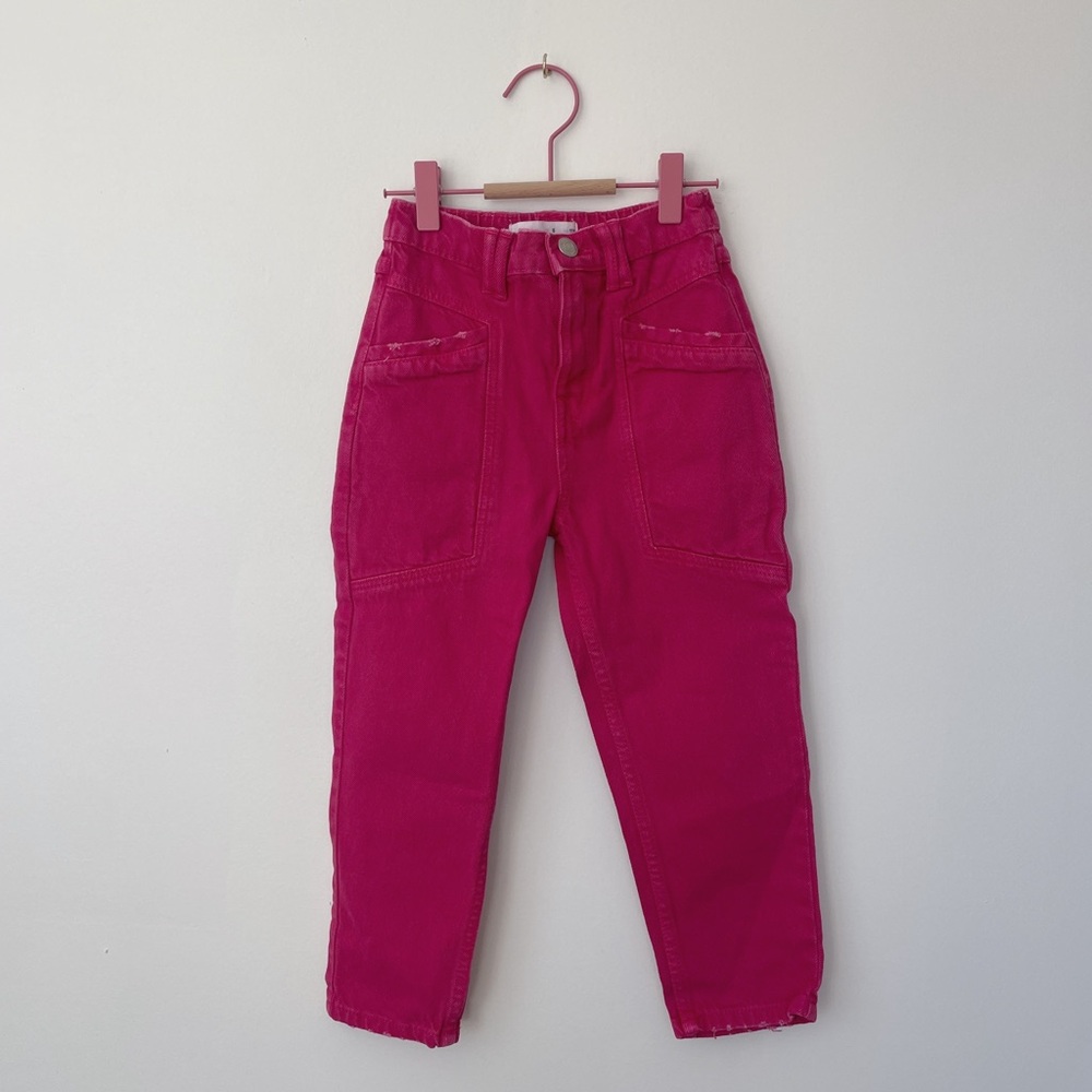 Zara Hot Pink ‘mom fit’ Jeans